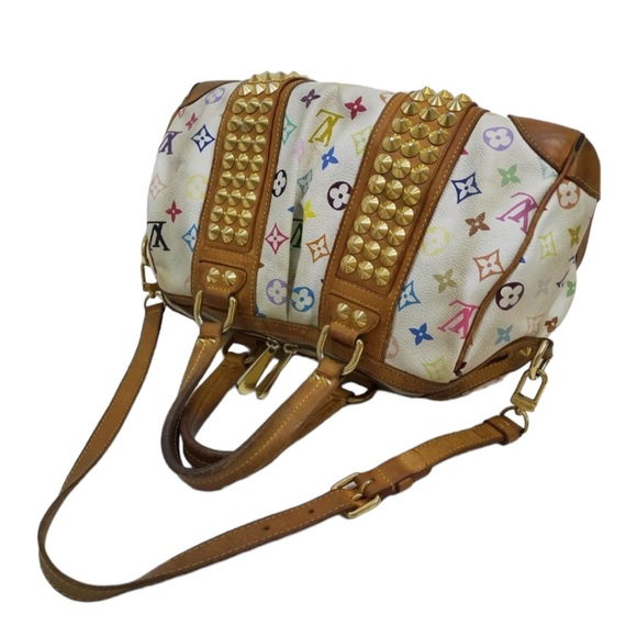 LOUIS VUITTON Monogram Multi Color Courtney MM Hand Bag White - Picture 4 of 9